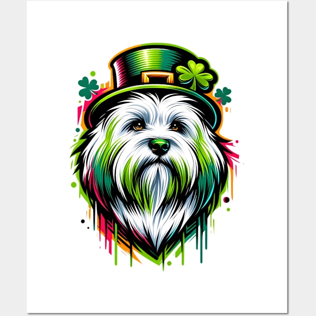 Coton de Tulear Enjoys Saint Patrick's Day Fest Wall Art by ArtRUs